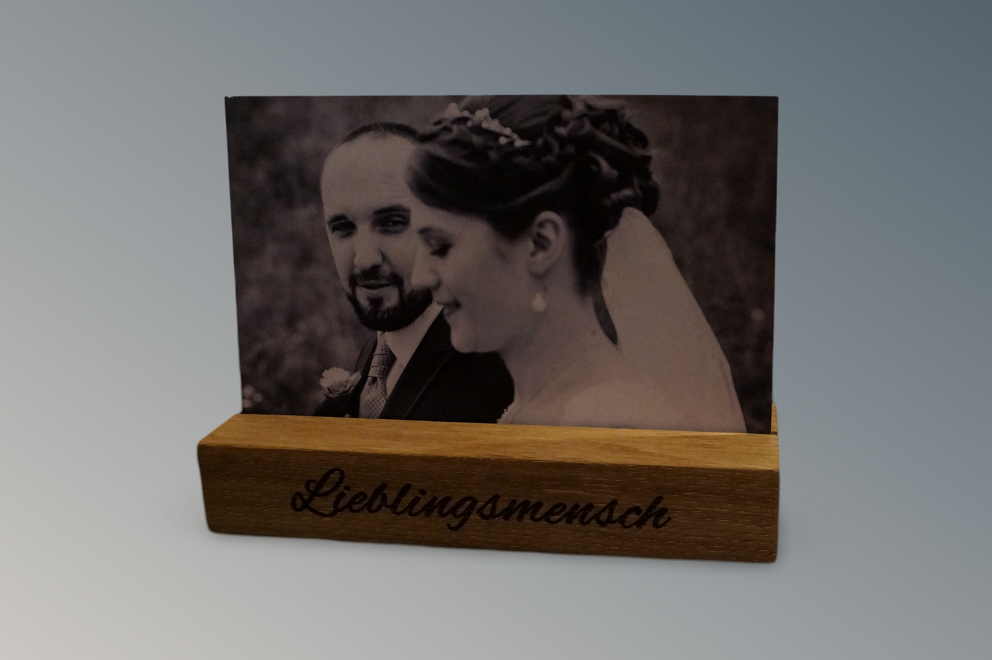 Halter mit Foto aus Eiche