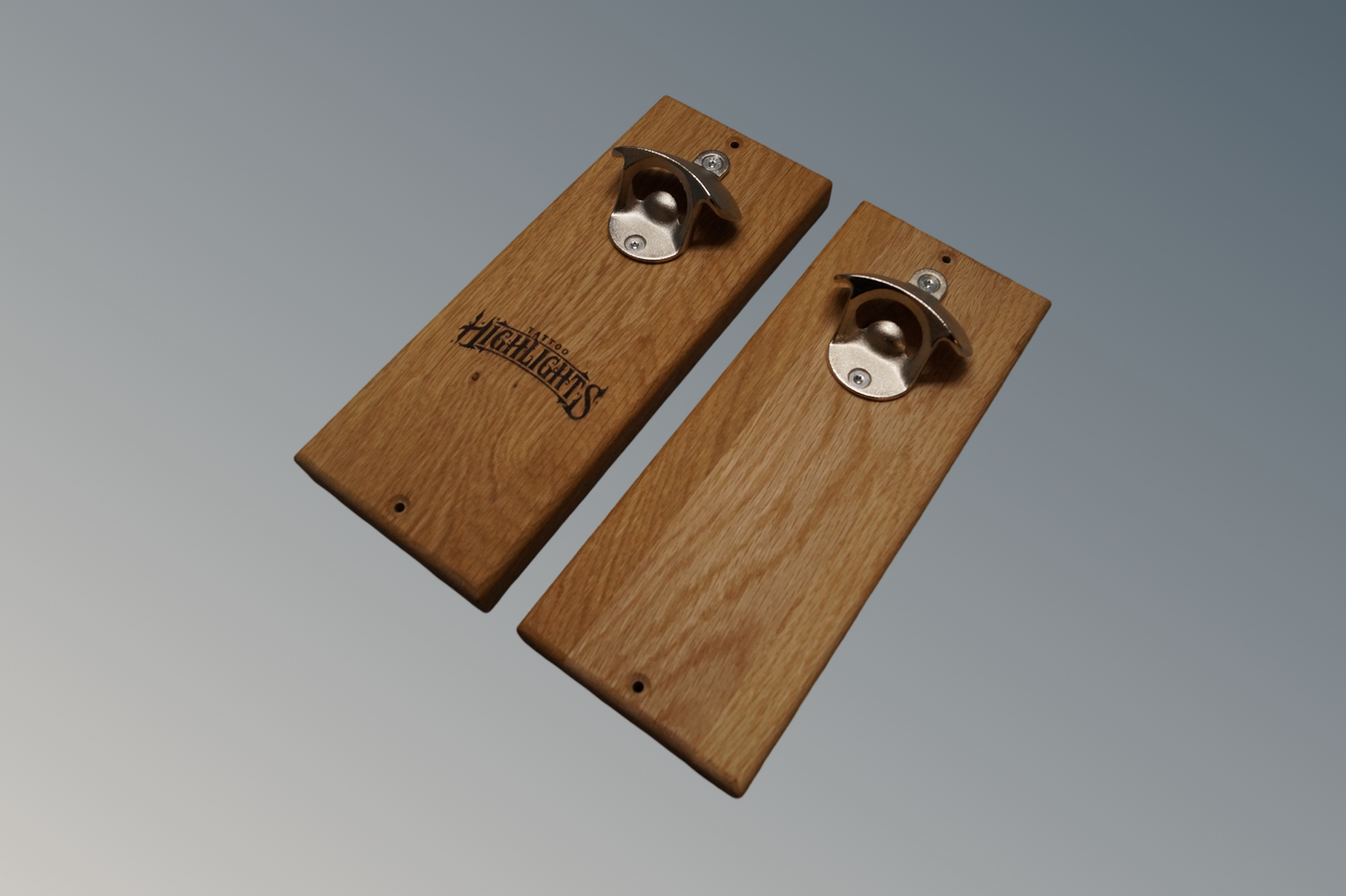 Handgefertigte Wandflaschenöffner aus Eiche