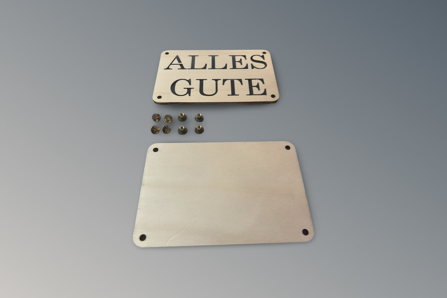 Geldgeschenk-Karte aus Holz – „Alles Gute“