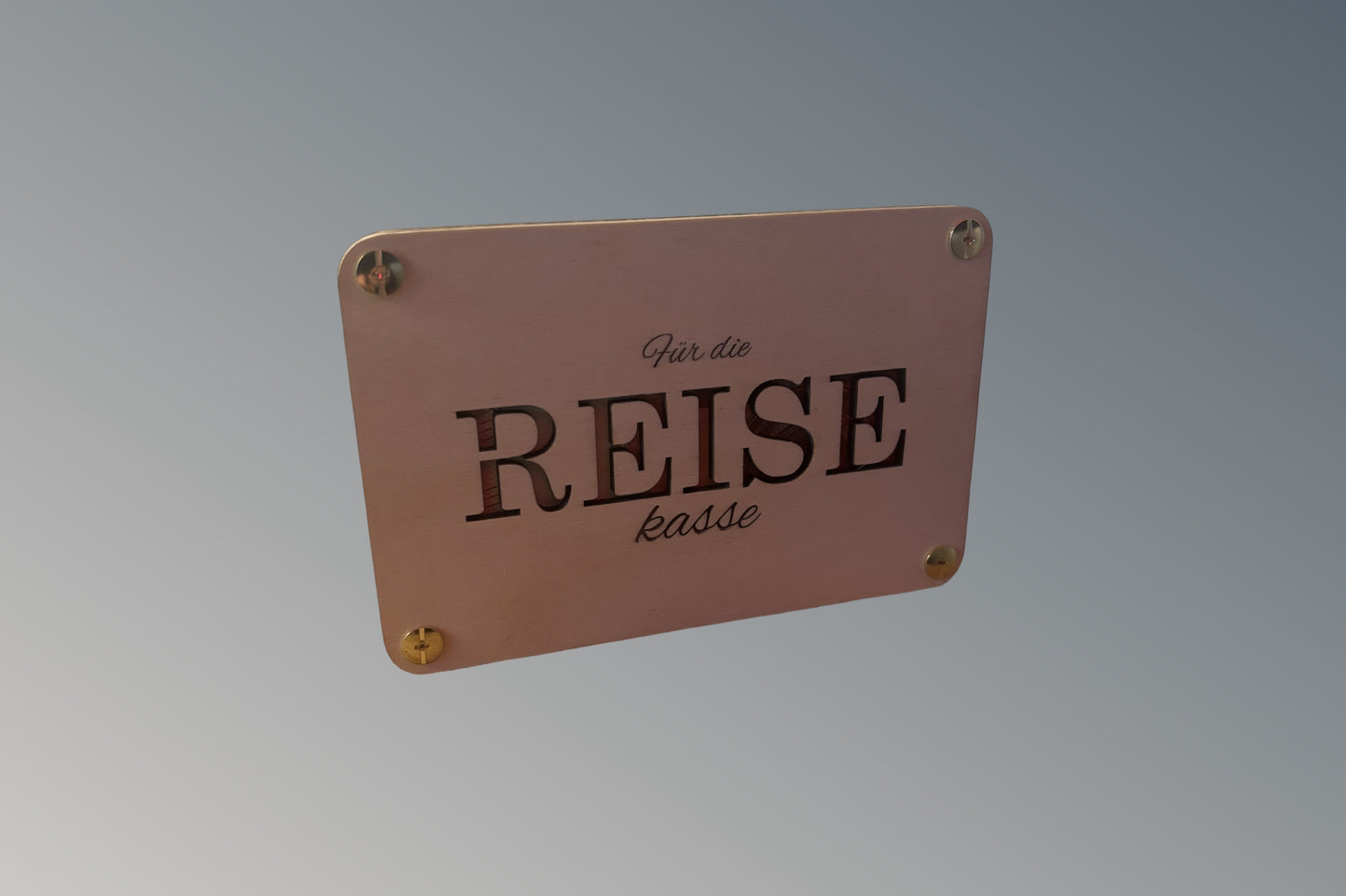 Geldgeschenk-Karte aus Holz – „Für die Reisekasse“
