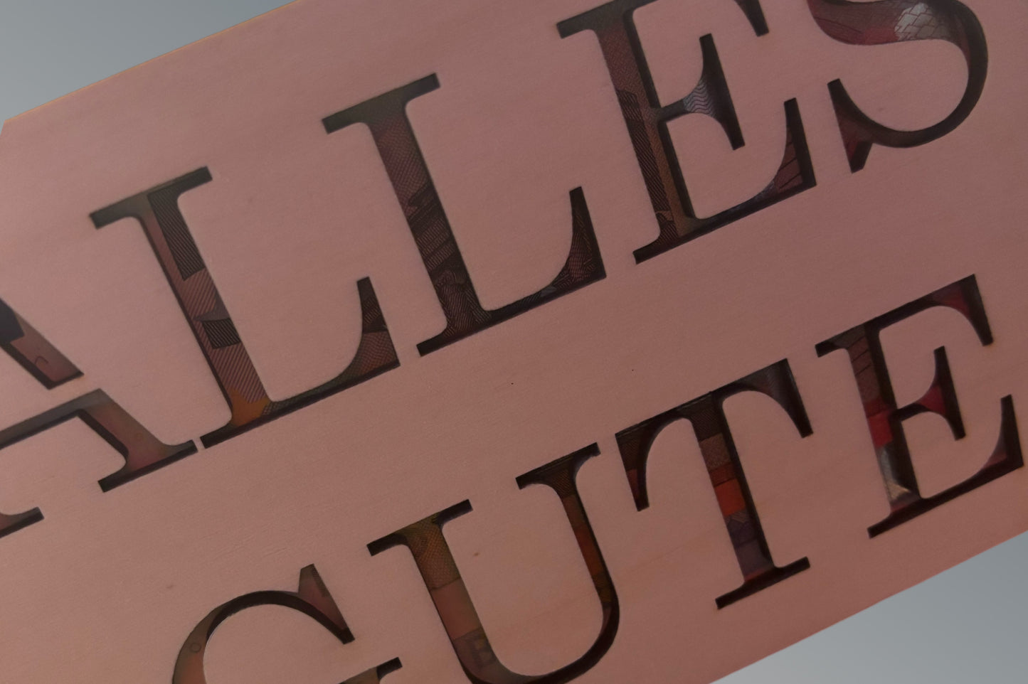 Geldgeschenk-Karte aus Holz – „Alles Gute“