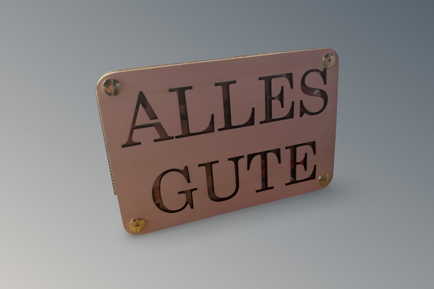 Geldgeschenk-Karte aus Holz – „Alles Gute“