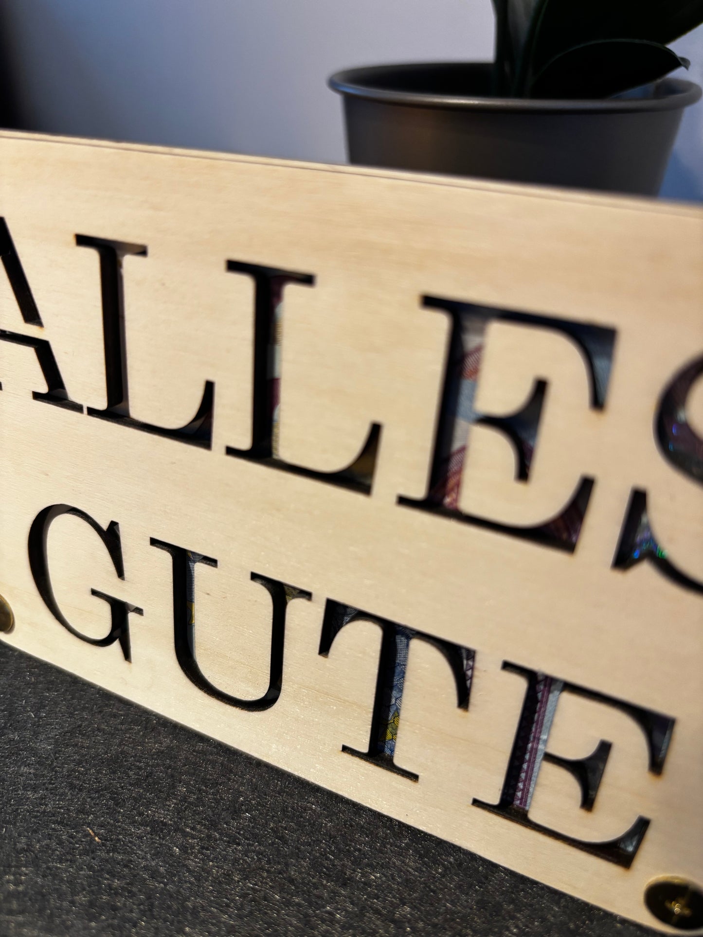 Geldgeschenk-Karte aus Holz – „Alles Gute“