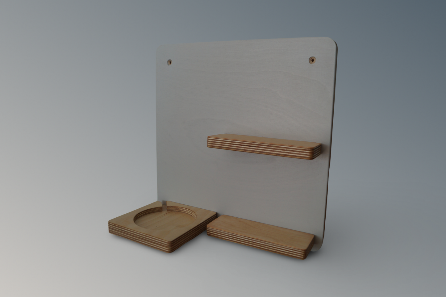 Vorderansicht Toniebox Regal in grau